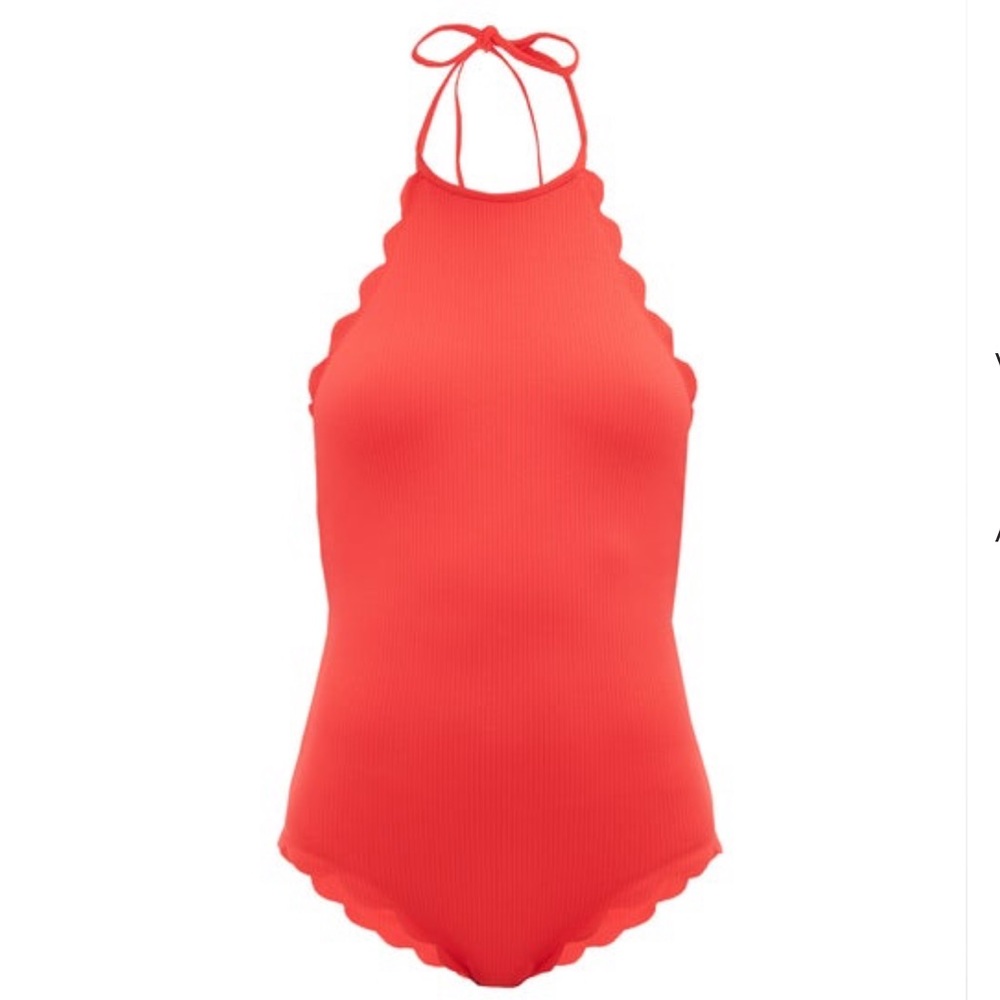 Marysia Mott halterneck scalloped-edge one piece
